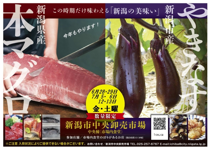 （期間終了）新潟県産の本マグロ・やきなす を食べてみませんか！